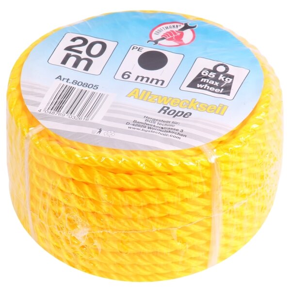 BGS DIY Allzweckseil 20 m x 6 mm