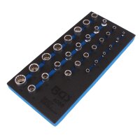 BGS Werkstattwageneinlage 1/3: Steckschlüssel-Einsätze Zwölfkant | 6,3 mm (1/4") / 12,5 mm (1/2") | 29-tlg.