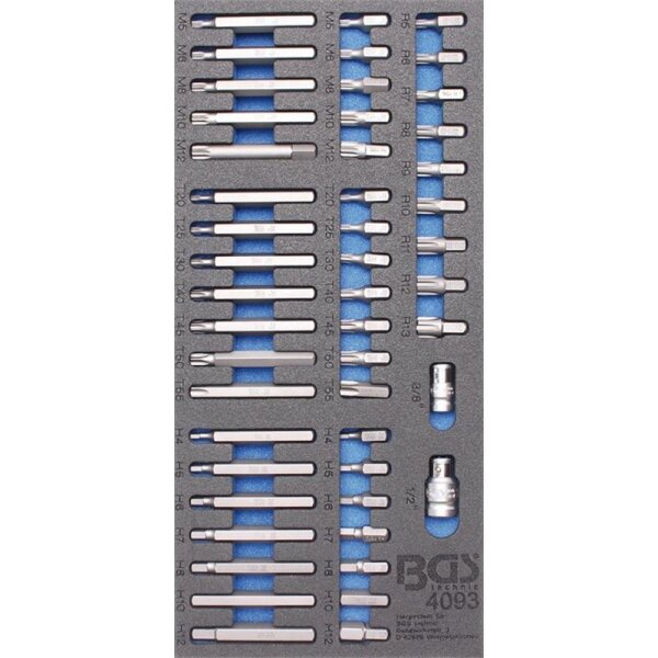 1/3 Werkstattwageneinlage: Kombi-Bit-Set, 49-tlg.