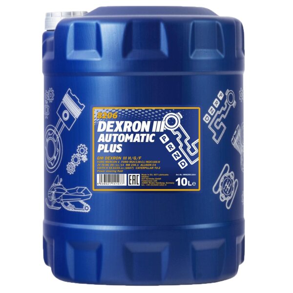 MANNOL ATF Öl Dexron III Automatik Getriebeöl Servoöl, 10 Liter