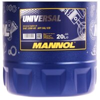 MANNOL Universal 15W-40 API SG/CD Motoröl, 20 Liter